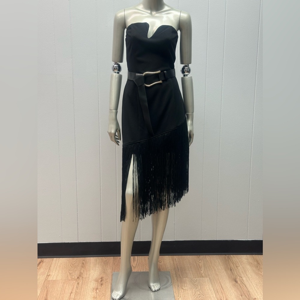 Harlem Nights Black Fringe Sleeveless Dress
